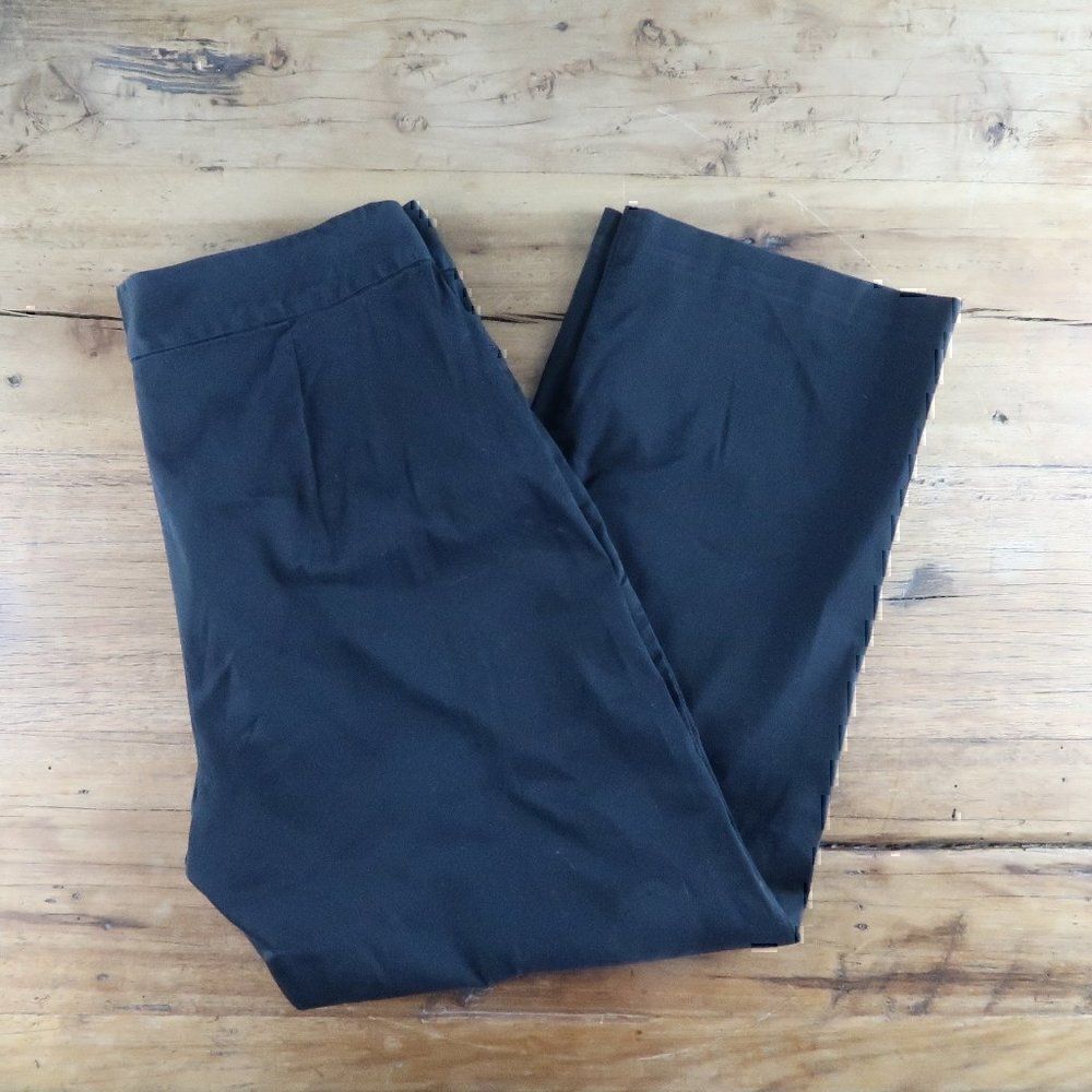 CHICO'S BLACK STRAIGHT LEG HIGH WAIST STRETCH PULLL ON PANTS SIZE 2 (12/14)
